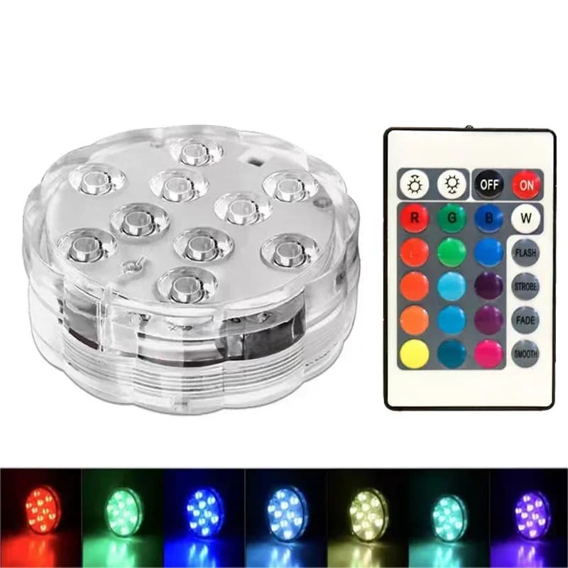 Lumière sous-marine avec télécommande, éclairage de piscine RGB multicolore LED, étanche IP68 pour a