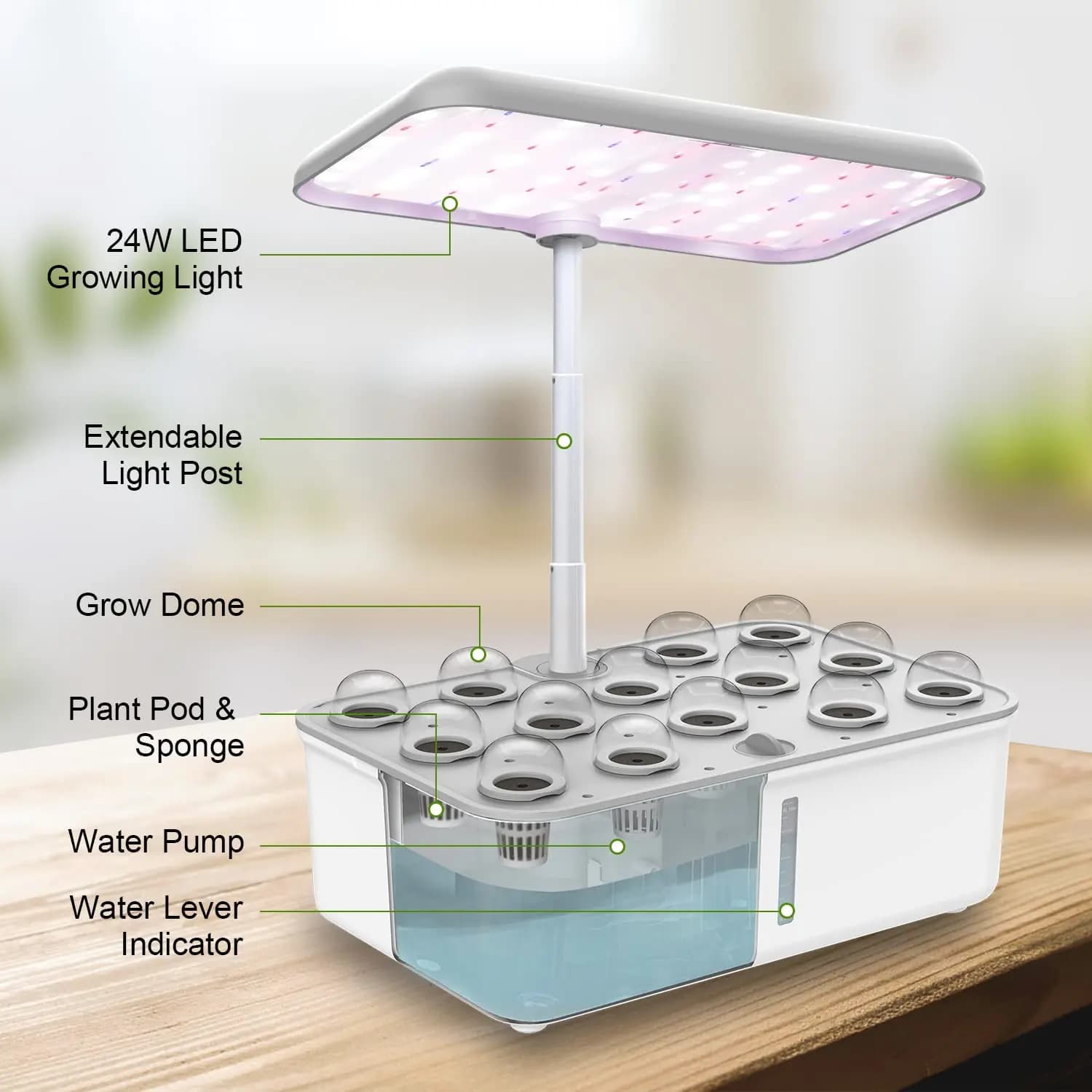 Tuya-Système Hydoponics Lauren avec lumière de croissance LED, pompe automatique, système de jardina