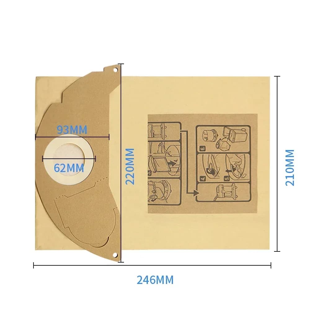 Sacs en papier HEPA Pound pour aspirateur Karcher, pour modèles WD2250 WD3.200 MV2 MV3 WD3 A1000 A22