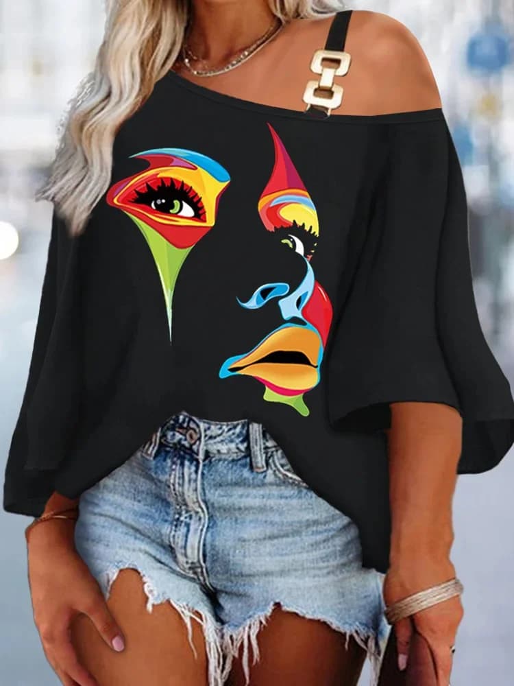 2025 licou évider impression sweats femmes été vêtements de détente mode manches courtes chauve-sour