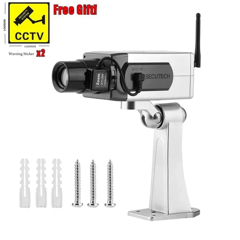 Caméra de sécurité CCTV sans fil avec lumière LED, faux document argenté, détection de mouvement d'a
