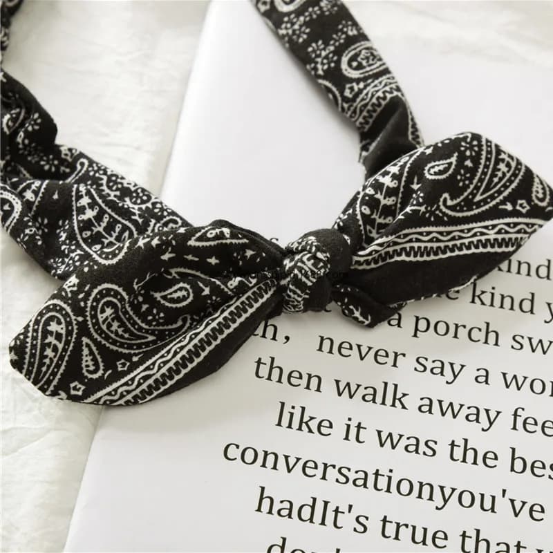 Bandeau Élastique à Nœud Croisé Imprimé Doux et Solide, Vintage pour Femme, Turban, Bandana de Style