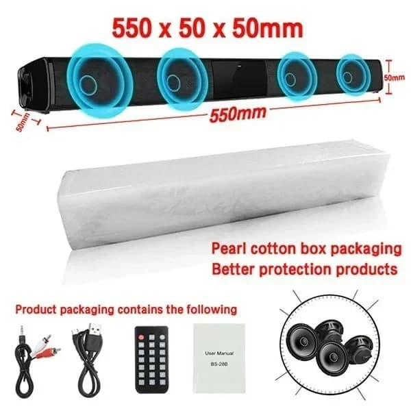 Haut-parleur Bluetooth sans fil intelligent, haute puissance, mural, barre de son, stéréo, cinéma ma