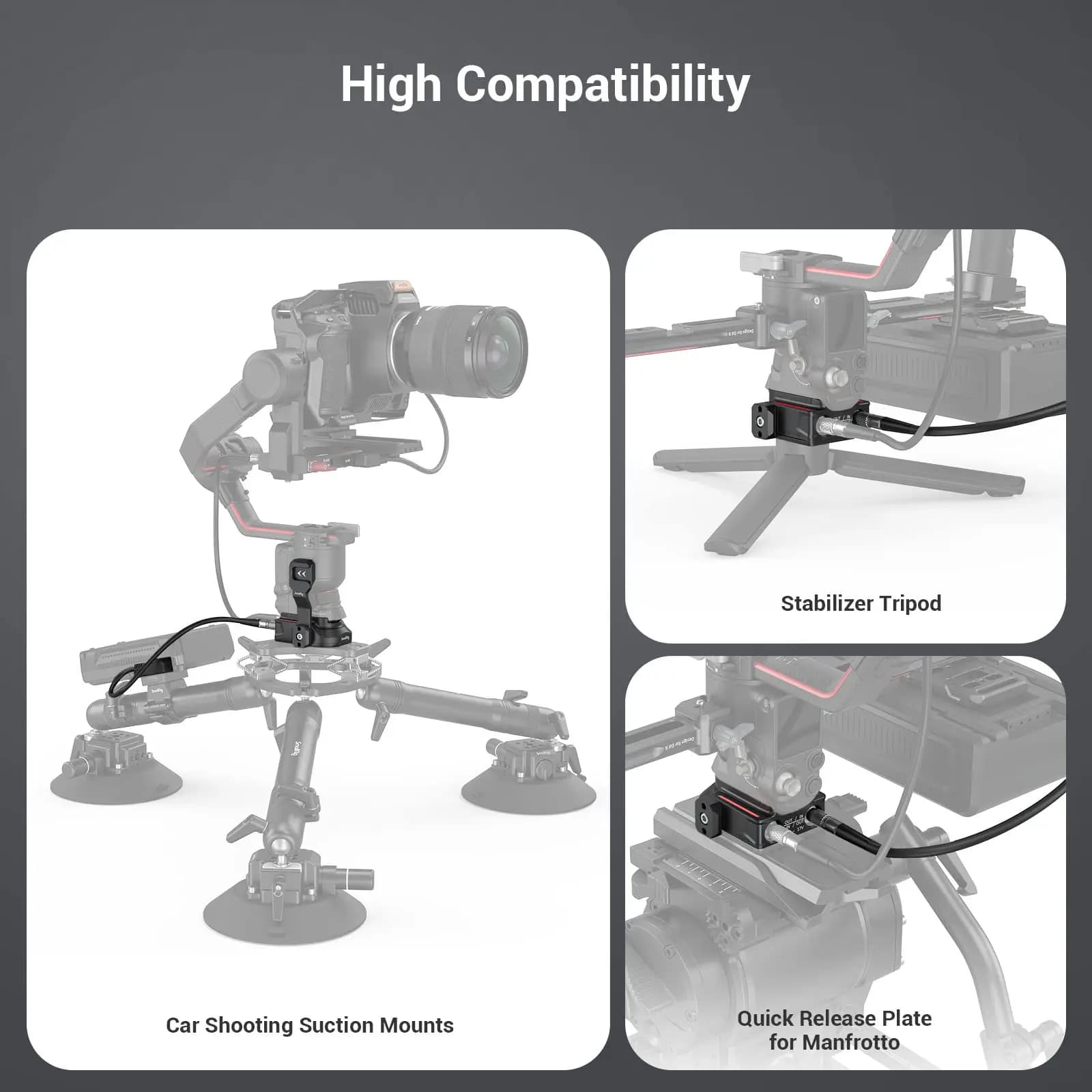 Plaque de Base d'alimentation SmallRig pour DJI RS 2/RS 3 Pro/ RS 4 Pro, Solution d'alimentation ext