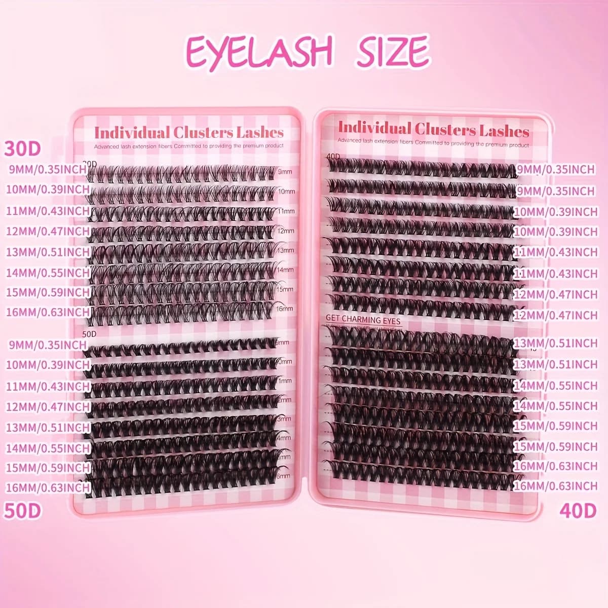 640 extensions de cils - Rouleau D, 9-18 mm, épaisseur 30D-80D, parfait pour les yeux de chat, les y