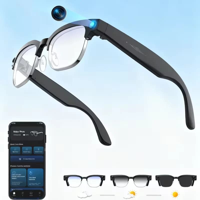 Lunettes vidéo avec caméra, traduction intelligente, reconnaissance d'objets via caméra, interaction