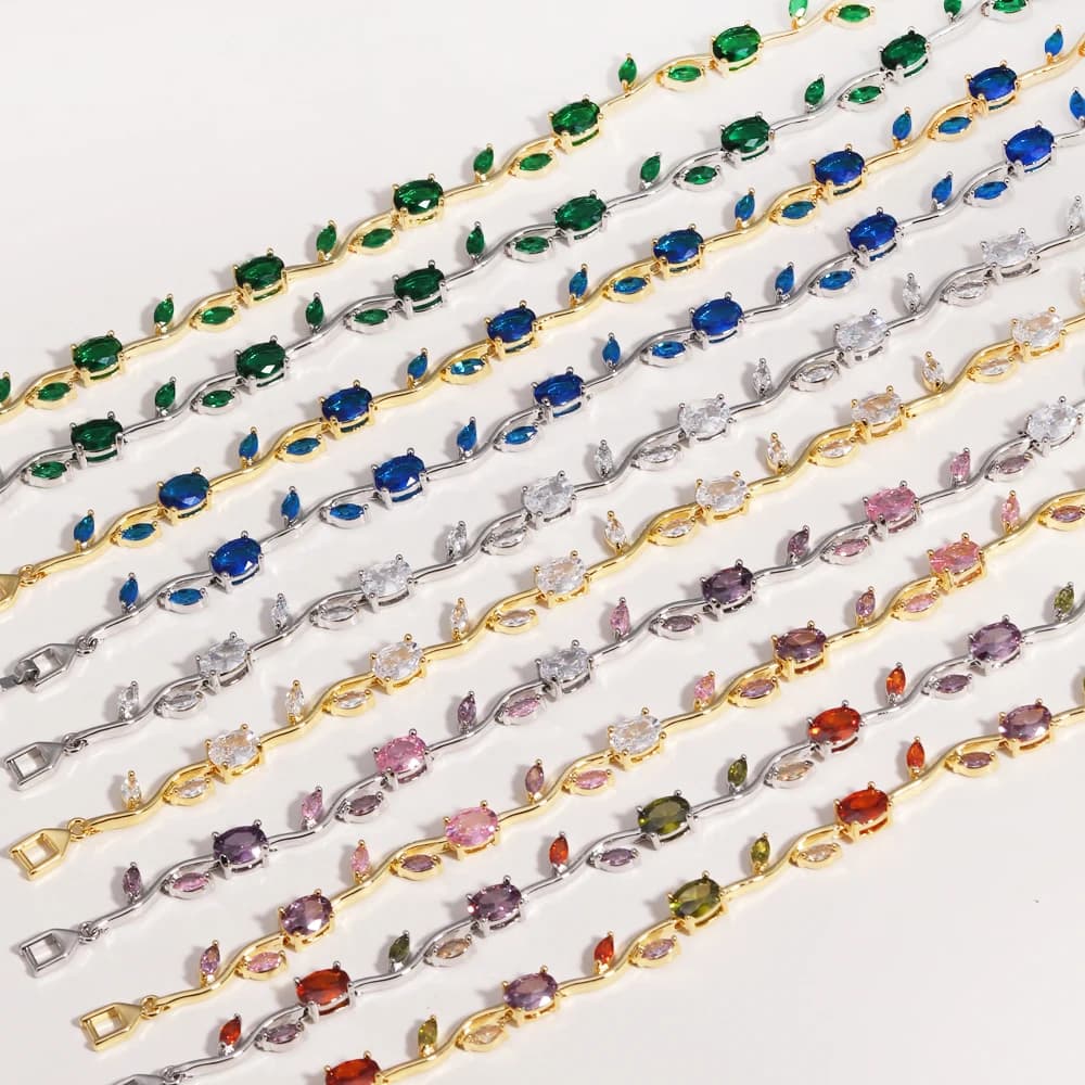 Bracelets de marque en zircone cubique pour femmes, bijoux de mariée, demoiselle d'honneur, cadeau p