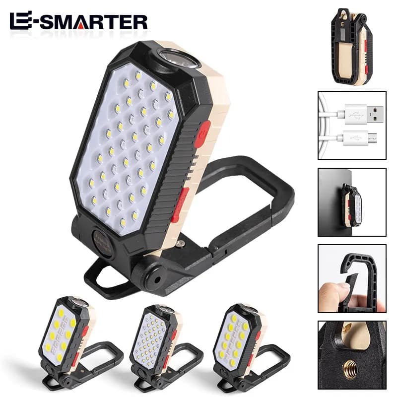 ESMARTER COB lampe de travail Portable USB Rechargeable lampe de réparation d'urgence Source de lumi