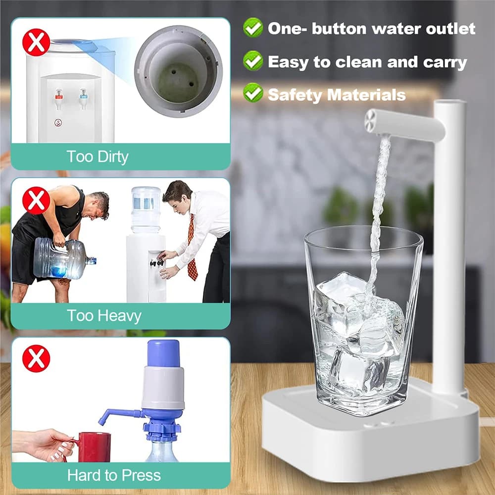 Distributeur d'eau électrique portable, pompe à gallon, bouteille d'eau potable automatique intellig