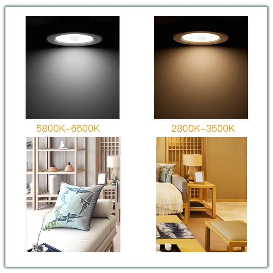 LED Downlight PIR Capteur de Mouvement AC85-265V Encastré Led Spots 5W/10/15W / 20W Pour Salon Coulo