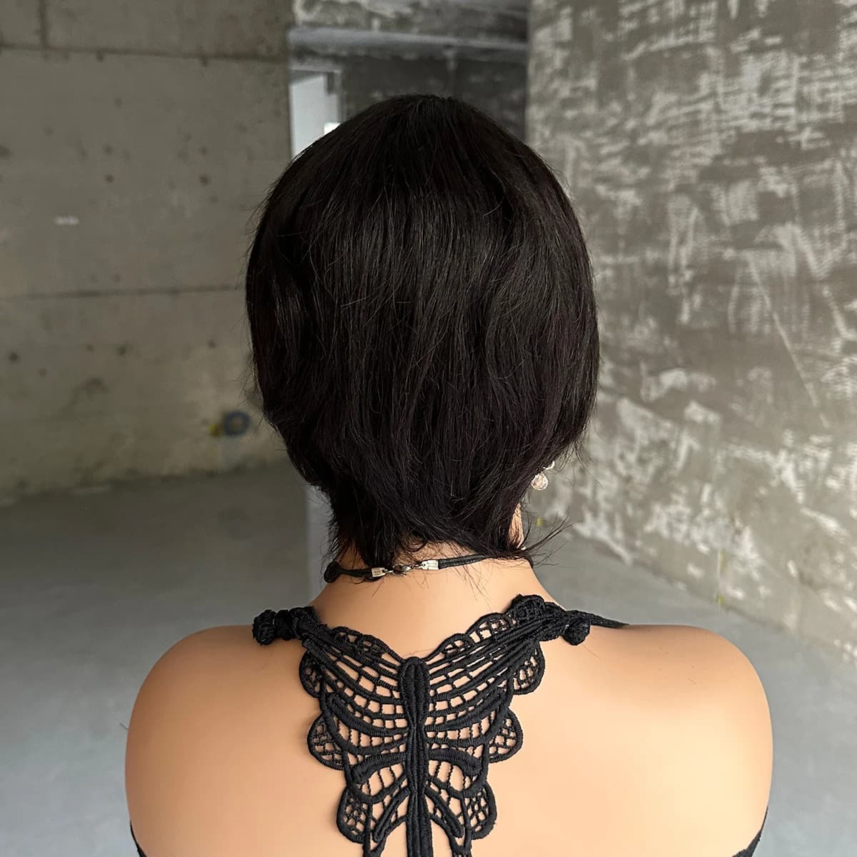 Perruques de cheveux humains courts coupe lutin droite perruque bresillienne pour les femmes noires 