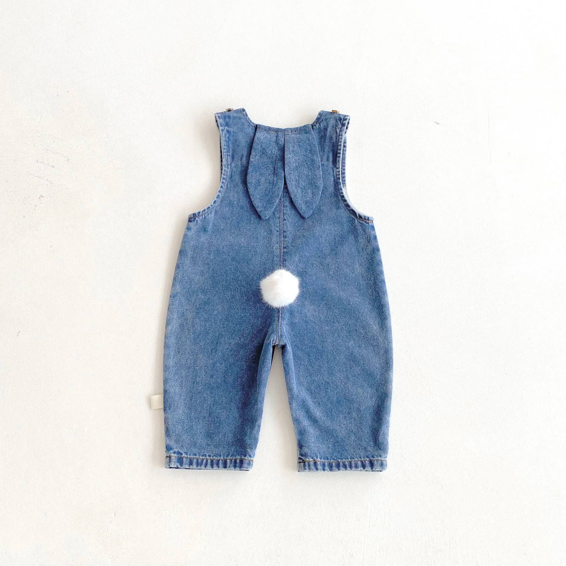 Salopette en jean pour bébé, automne et hiver, avec oreilles de lapin, pantalons longs mignons et pa
