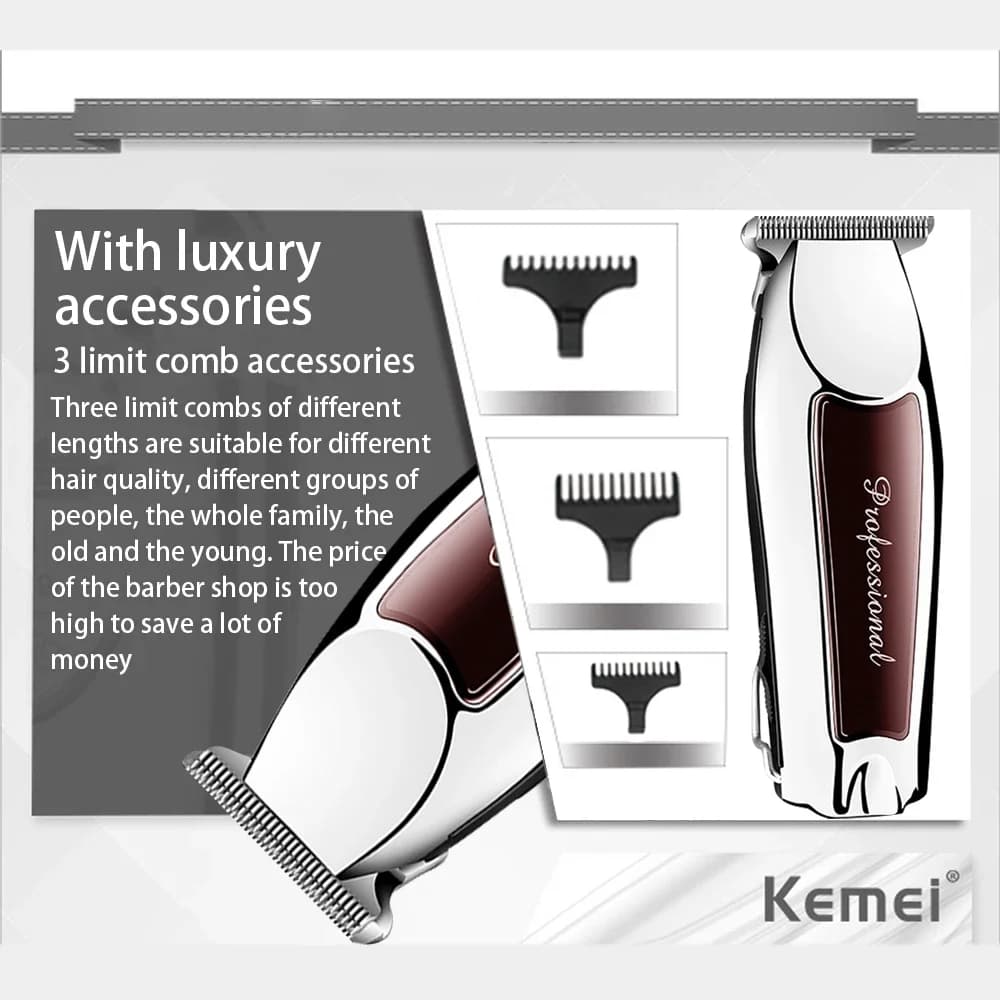 Kemei 9163 Machine de coupe de cheveux professionnelle tondeuse pour hommes finition coupe de cheveu