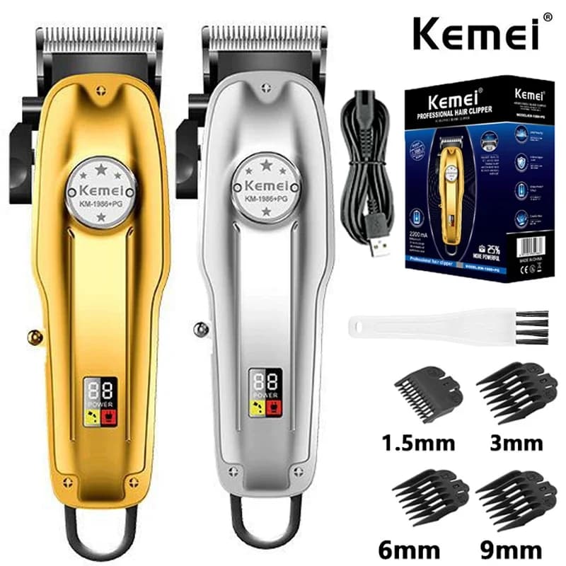 Kemei KM1986 tondeuse à cheveux professionnelle tondeuse à cheveux pour hommes électrique sans fil U