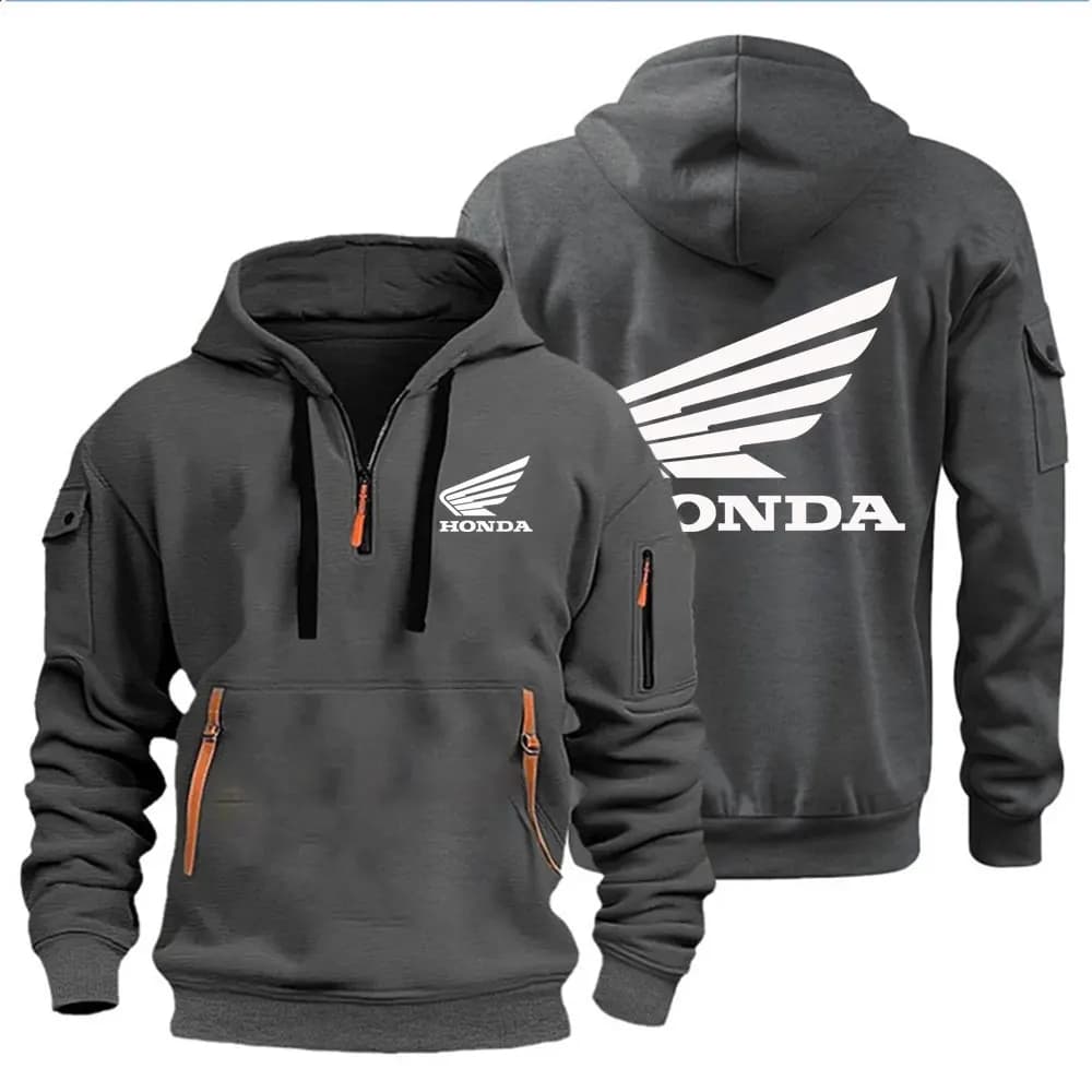 Vêtements pour hommes sweat à capuche veste de moto Honda Wing Logo imprimé sweat pull veste de mota