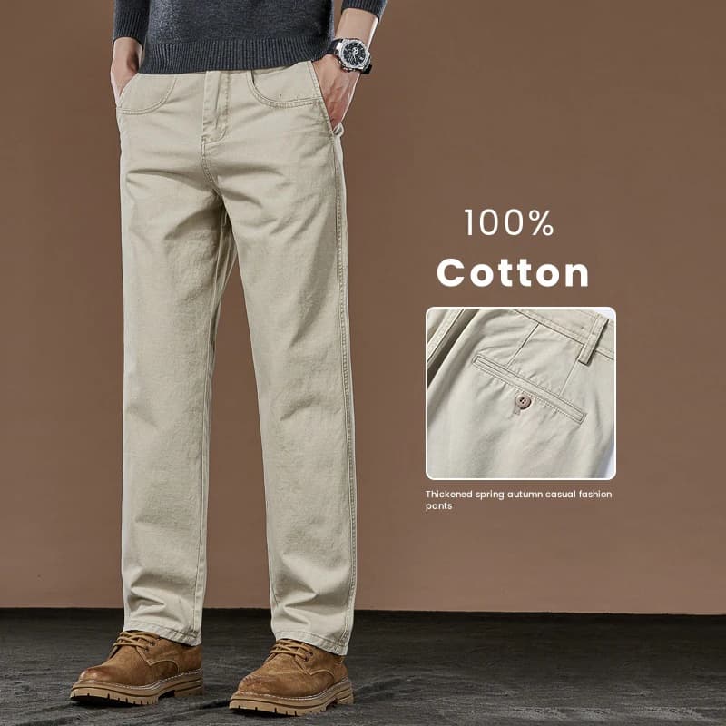 100% coton pantalons droits décontractés automne nouvelle mode ample confortable épaissi pantalons d