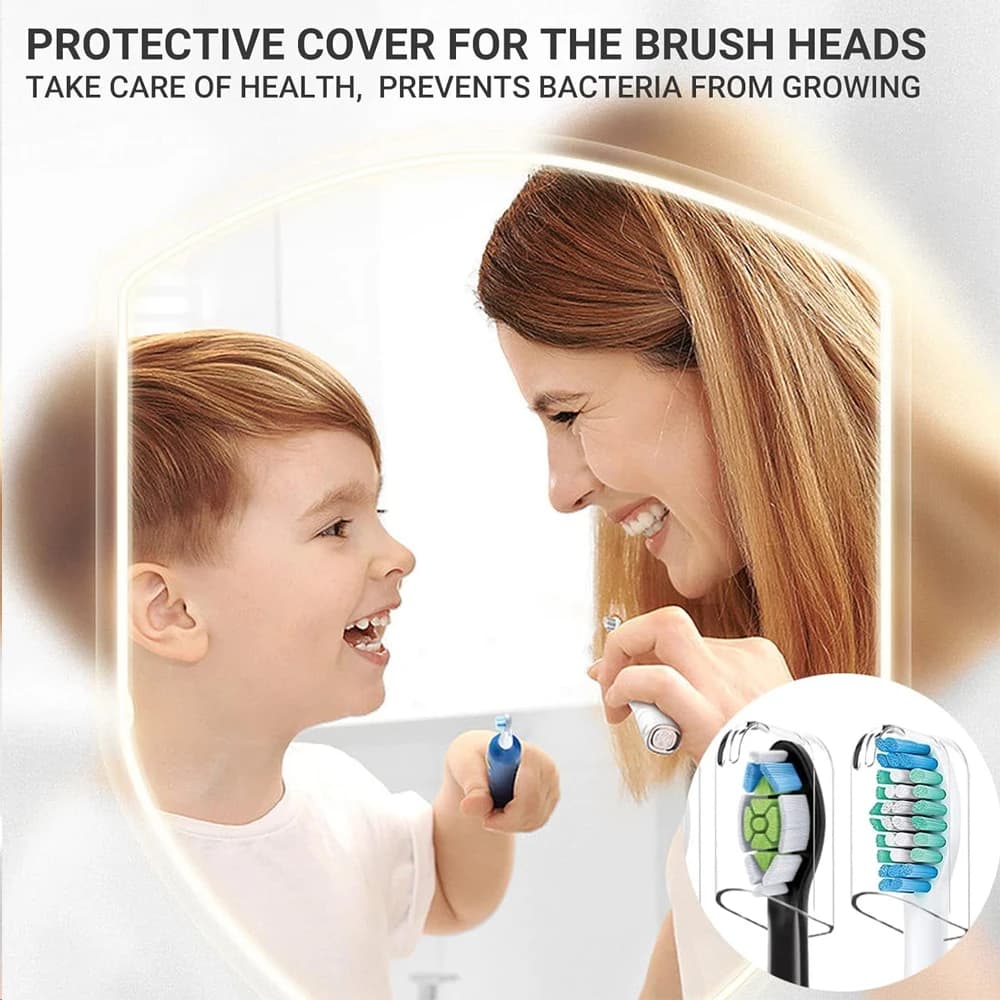 Couvre-têtes de brosse à dents réutilisables, 6 pièces, compatibles avec les têtes de brosse à dents