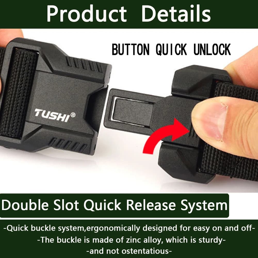 TUSBottles-Ceinture de travail enfichable à dégagement rapide en métal pour hommes, ceinture de trav