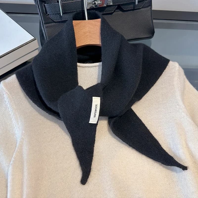 100% laine Style coréen tricoté écharpe triangulaire femmes hiver chaud foulard châle multi-fonction