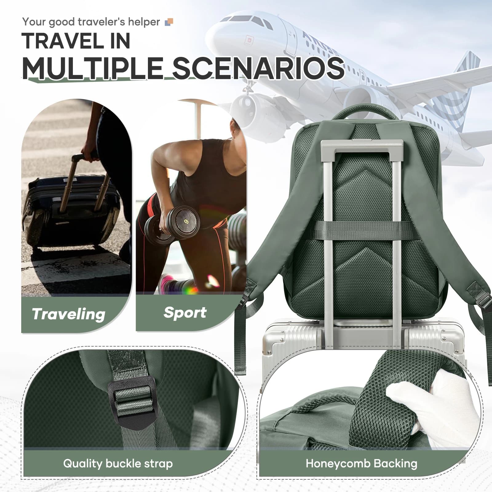 Ryanair 40x30x20 sac à dos de voyage sac à dos de compression sous vide avec pompe, sac de cabine Wi