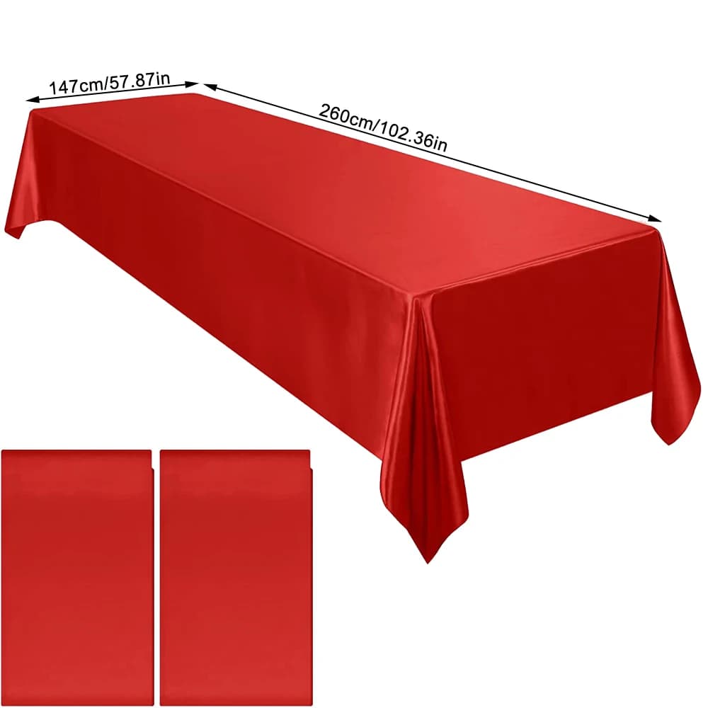 Nappe rectangulaire en Satin, 2 paquets, couverture superposée, nappe en soie brillante, tissu lisse