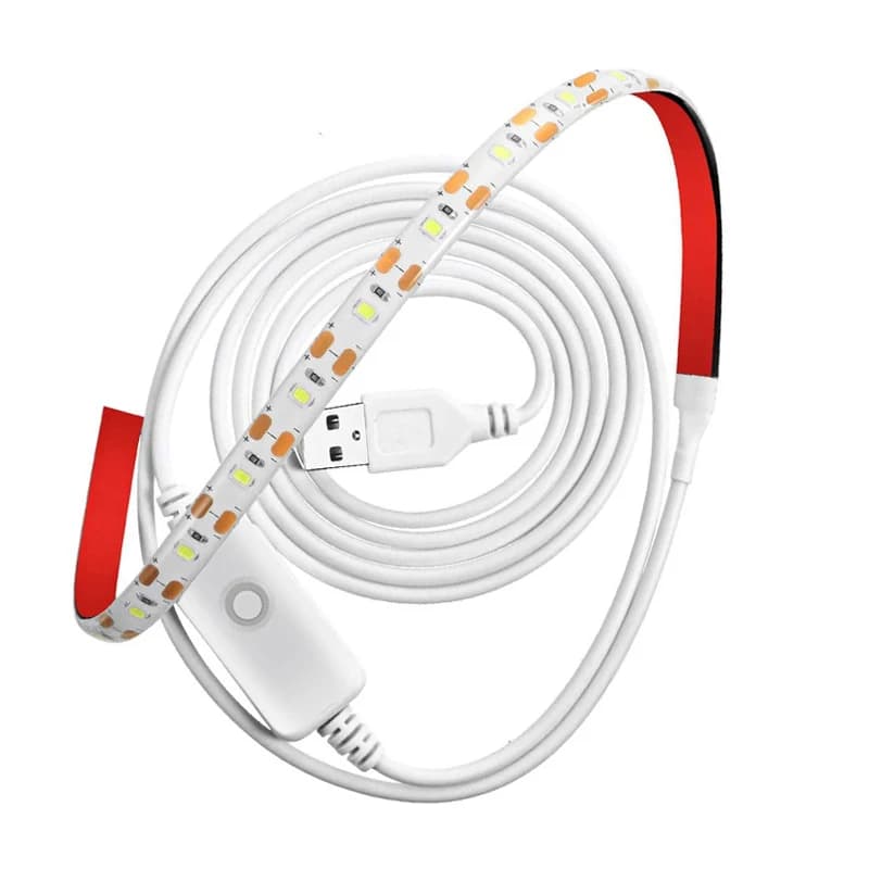 Kit de bande lumineuse LED pour Machine à coudre, SMD2835, blanc chaud, alimenté par USB 5V, avec in