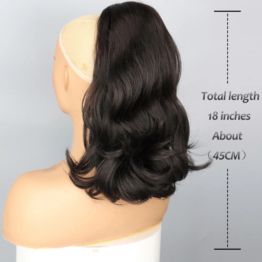 NICESY-Postiche queue de cheval bouclée noire pour femme, extension de cheveux synthétiques, Kinky P
