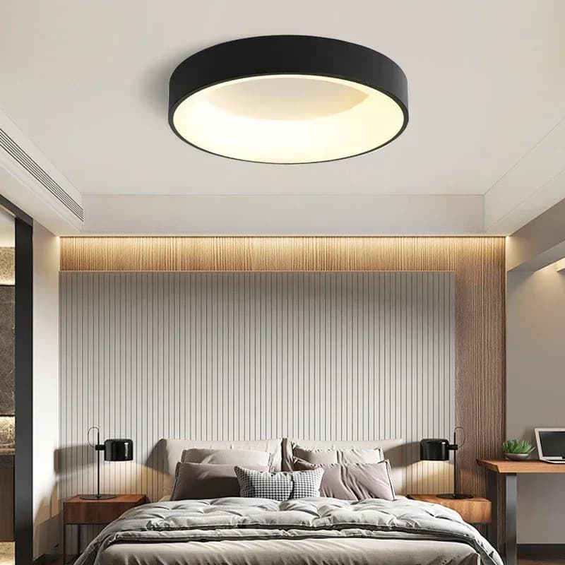 Plafonnier LED 30/40/50 cm, lampe d'éclairage de chambre à coucher, télécommande, luminaire rond, sa