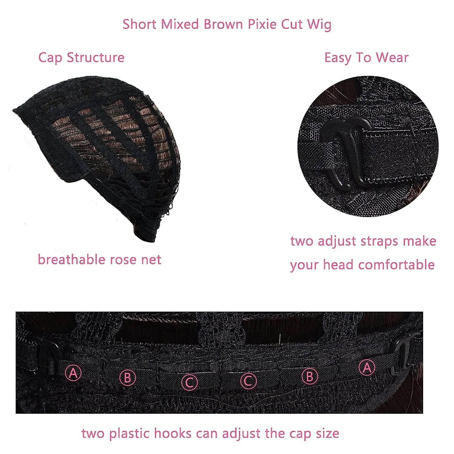 Short marron pour femmes blanches, coupe Pixie superposée avec reflets blonds, cheveux synthétiques 