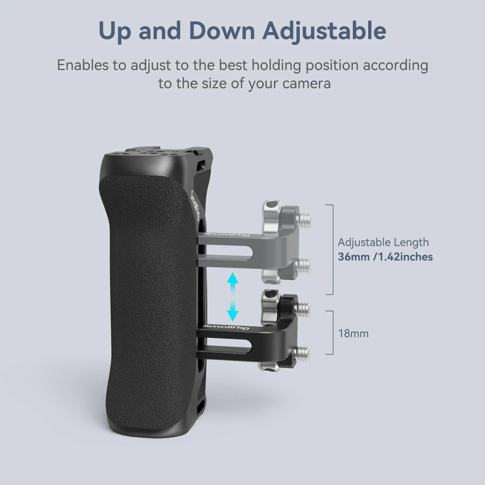 SmallRig-Poignée latérale universelle en aluminium et silicone pour appareil photo reflex numérique,