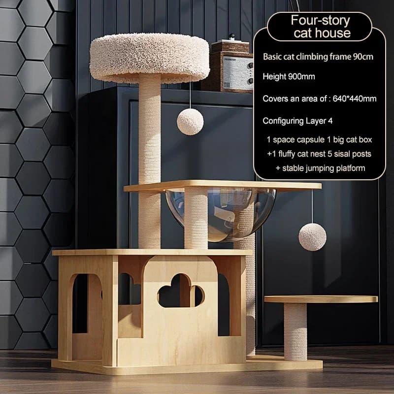 Tour avec pilier en ULde sisal, plate-forme de saut pour accent de chat, animal de compagnie T1 Spac