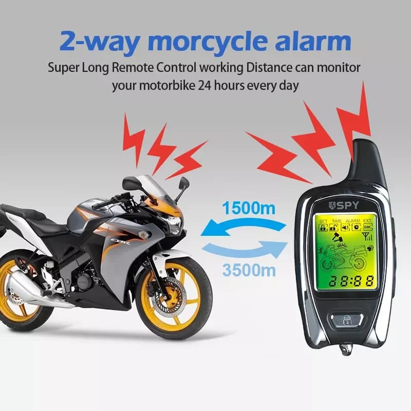 Éventuelles Y-Système d'alarme de sécurité bidirectionnel pour moto, moteur de démarrage à distance 