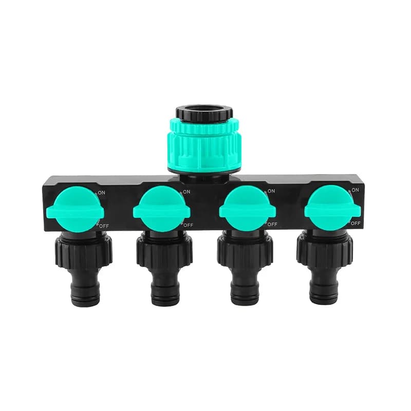 Distributeur de tuyau d'arrosage 4 voies, connecteur de robinet, 4 interrupteurs indépendants pour l