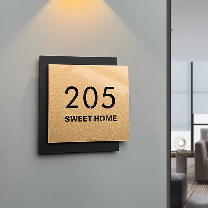 Plaque de numéro de maison en acrylique, plaque personnalisée pour hôtel, numéro résidentiel, autoco