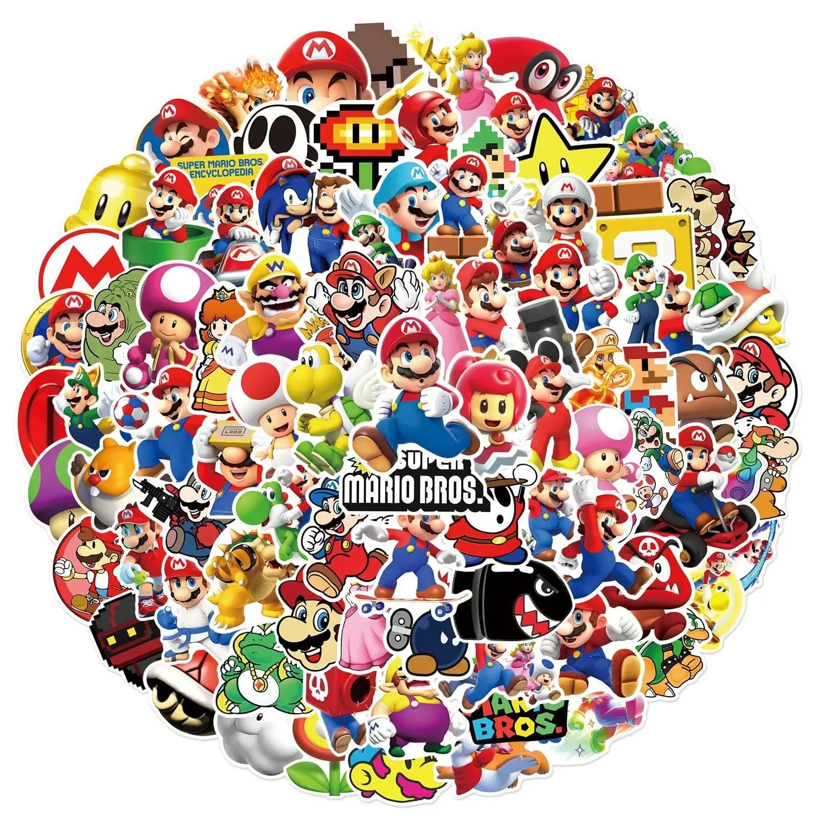Autocollants du jeu Super Mario pour enfant, stickers waterproof, dessin animé, pour ordinateur port
