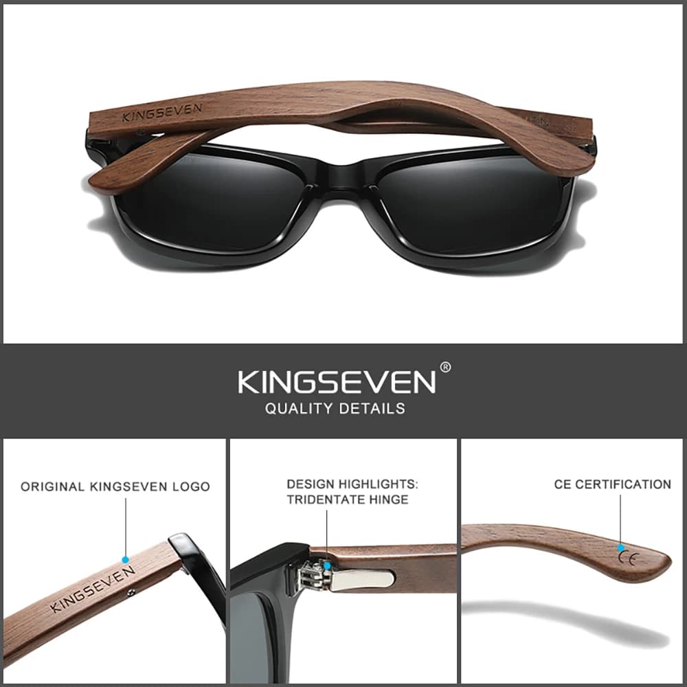 Lunettes de soleil polarisées vintage KINGSEVEN, protection UV400, anti-éblouissement, pour la condu