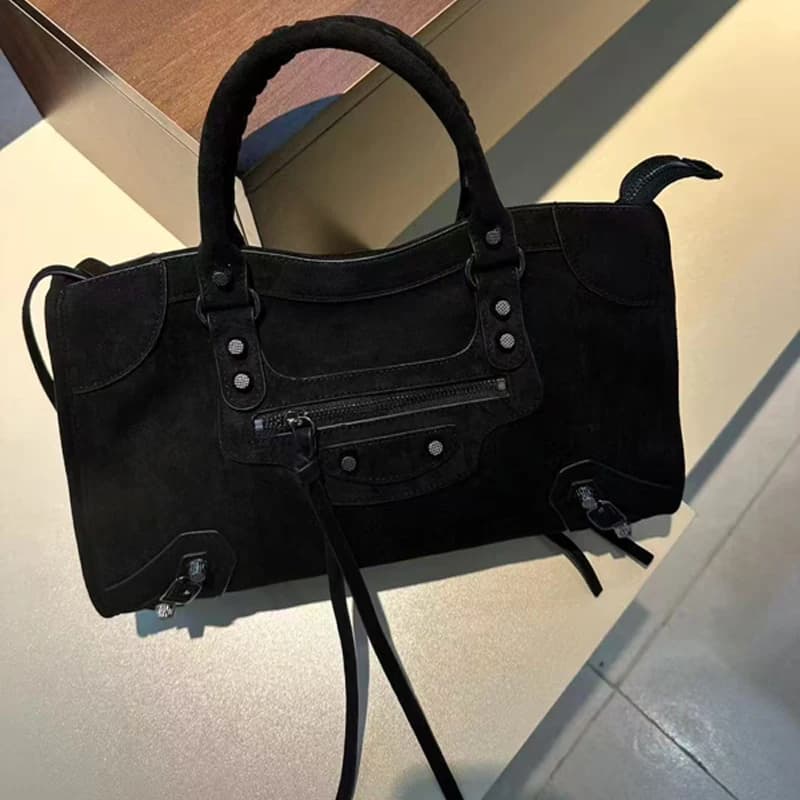 SHELKSBAG 2026 Automne – Sac à bandoulière en daim pour femme, style rétro et tendance, grande capac