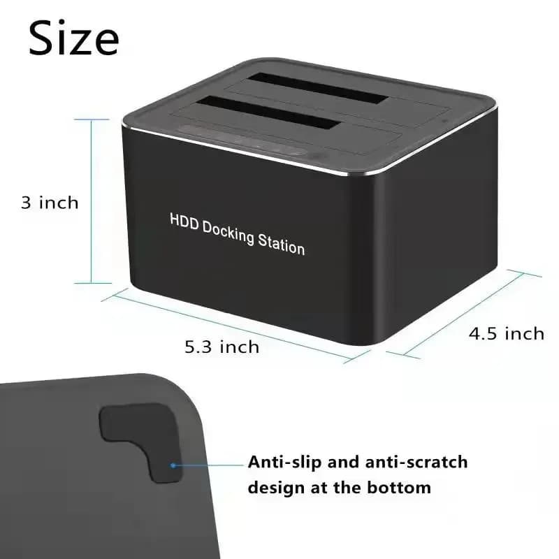 Station d'accueil pour disque dur USB 3.0 vers double SATA pour clone de disque dur SSD de 2,5/3,5 p