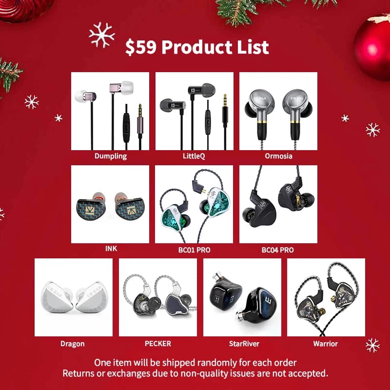 WOOEASY-Écouteurs Hi-Fi série KBEAR TRI, PR2025, super économique, sac porte-bonheur, cadeaux de Noë