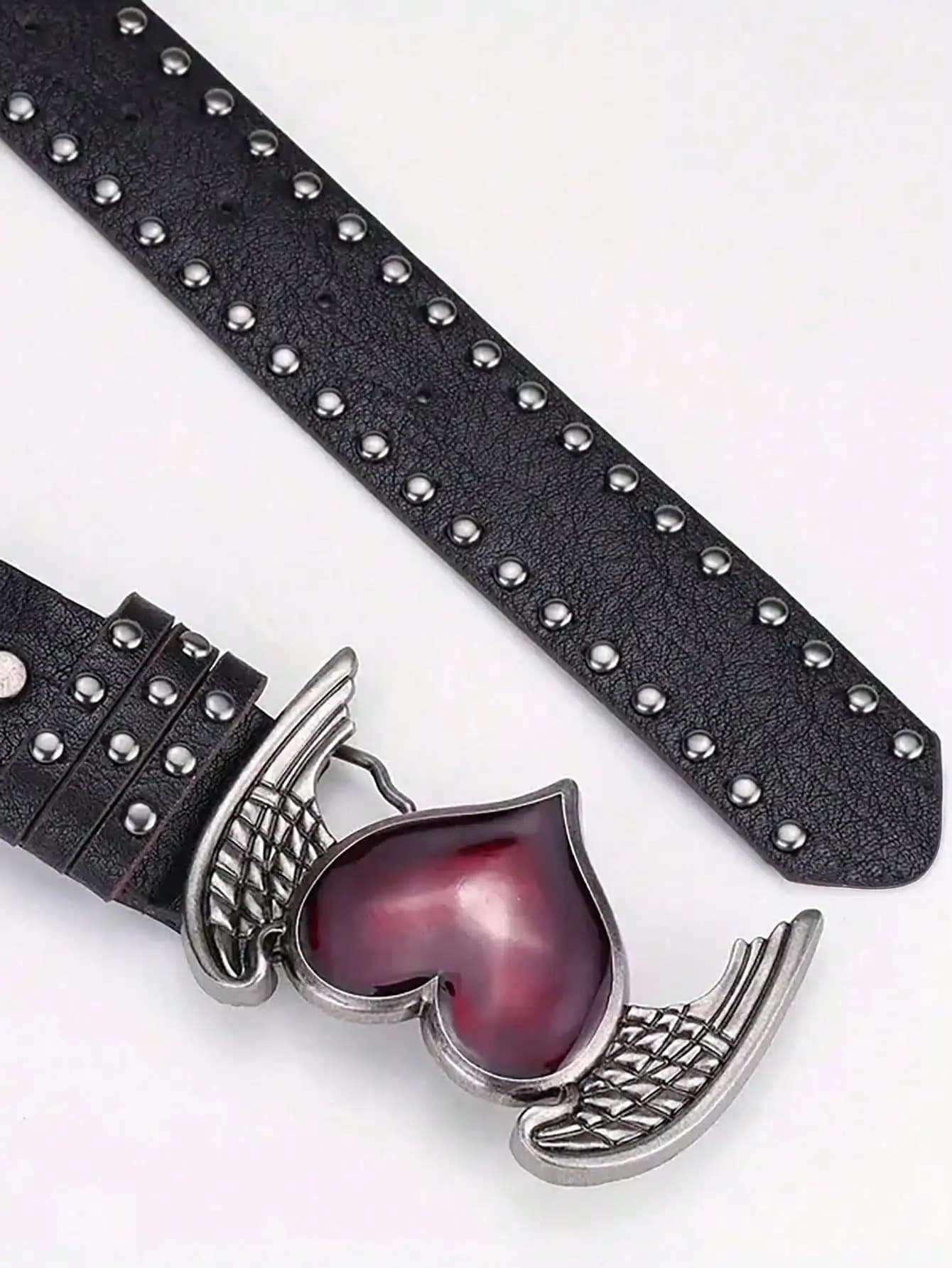 Ceinture en cuir en forme de cœur, gouttelette d'huile essentielle de Rose, décoration de rivets, st