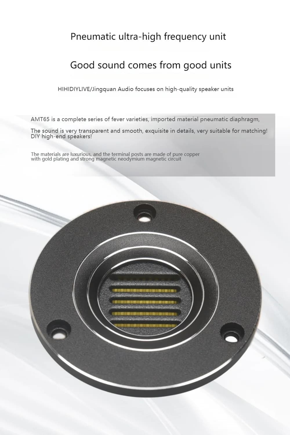 HIFIDIY LIVE hifi Haut-parleur Tweeter 2,5 pouces Air Motion 8OHM 30W AMT-65C Super type courroie po