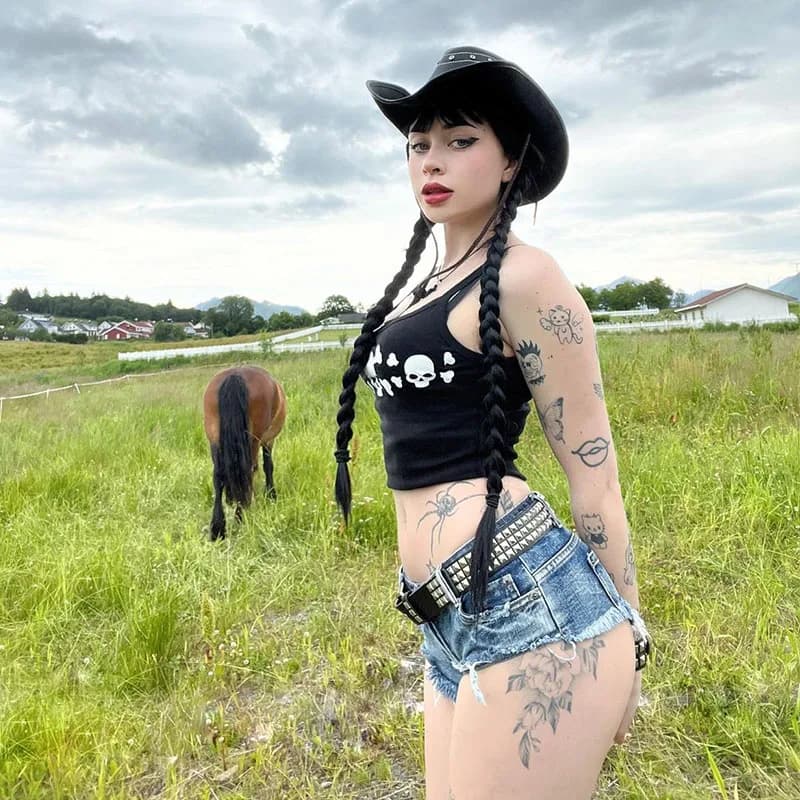 Corset Emo Girl Crop Top pour femme, Crop Top, Crop Top, Crop Top, Vintage Punk, Caraco gothique, Es