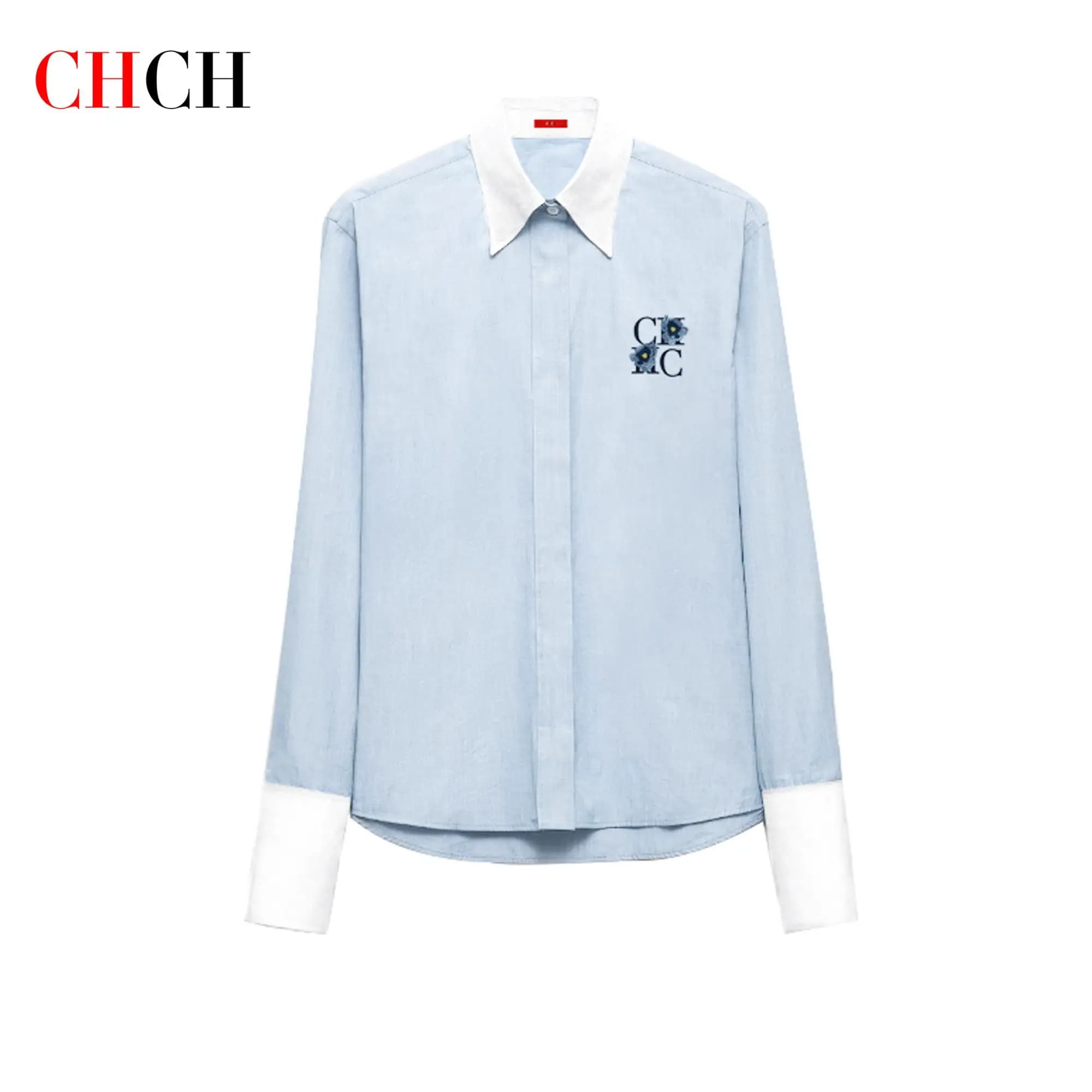 Chemise Simple pour femmes, Design d'épissure, broderie de fleurs, élégante et polyvalente, hauts ra