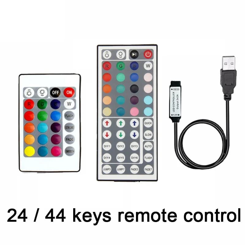 Bande LED RGB contrôleur Mini 3 24 44 touches connecteur USB télécommande IR variateur pour 5050 283