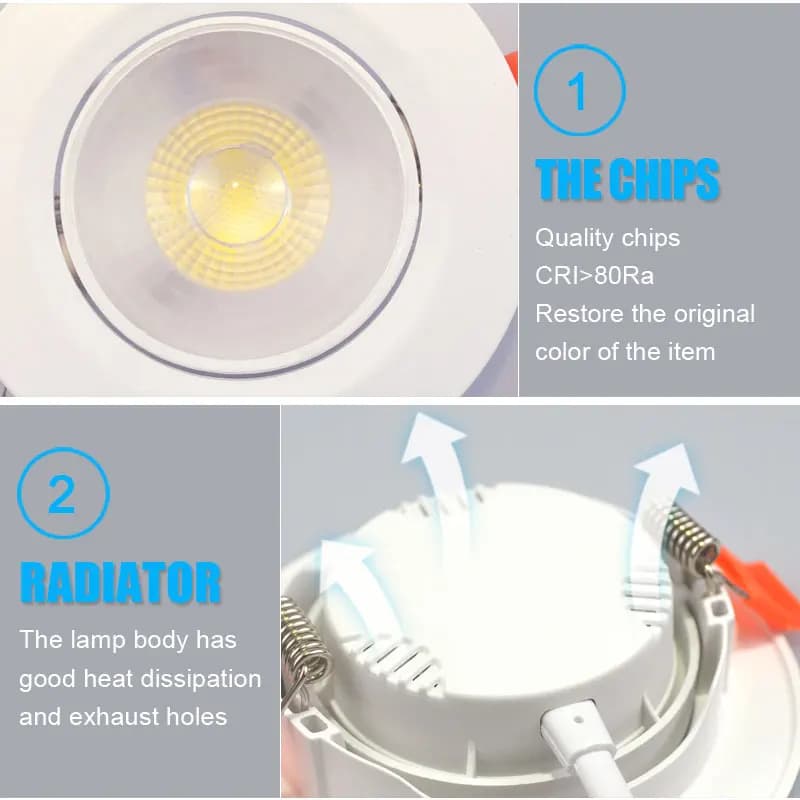 Spot Lumineux LED Rotatif à Angle Réglable pour le Plafond, Éclairage d'Nikde Couleur Blanche, 5/7/9
