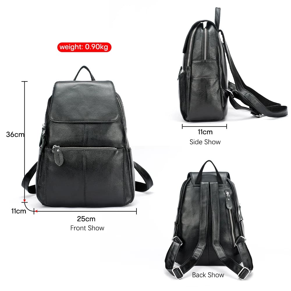 Zency en cuir véritable femmes sac à dos de haute qualité grande capacité sac de voyage sac à dos ca