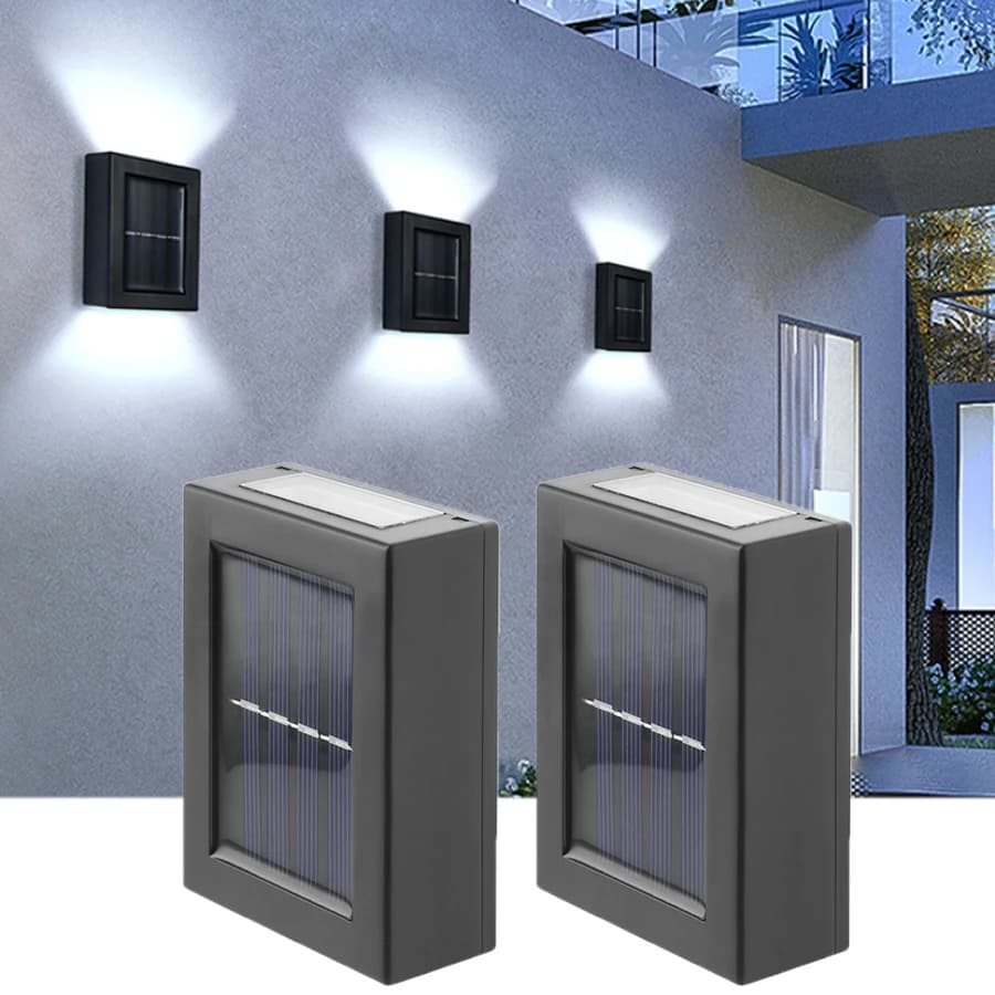 Applique Murale Solaire à LED, Imperméable, Haut et Bas, pour Décoration de Jardin, Chemin, Escalier