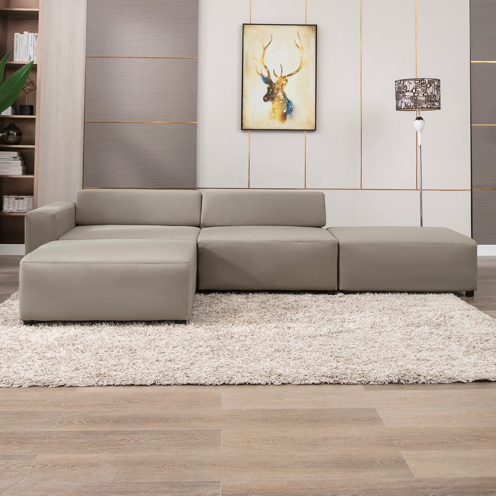 HORGgland-Canapé convertible O, canapé sectionnel en forme de L, canapé sectionnel modulaire