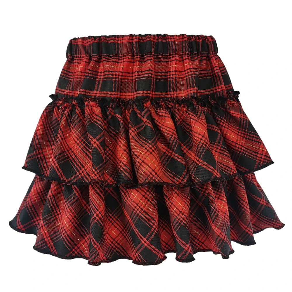 Jupe rose Style collège japonais pour jeunes filles, jupe à carreaux, taille haute, Slim, Lolita Cos