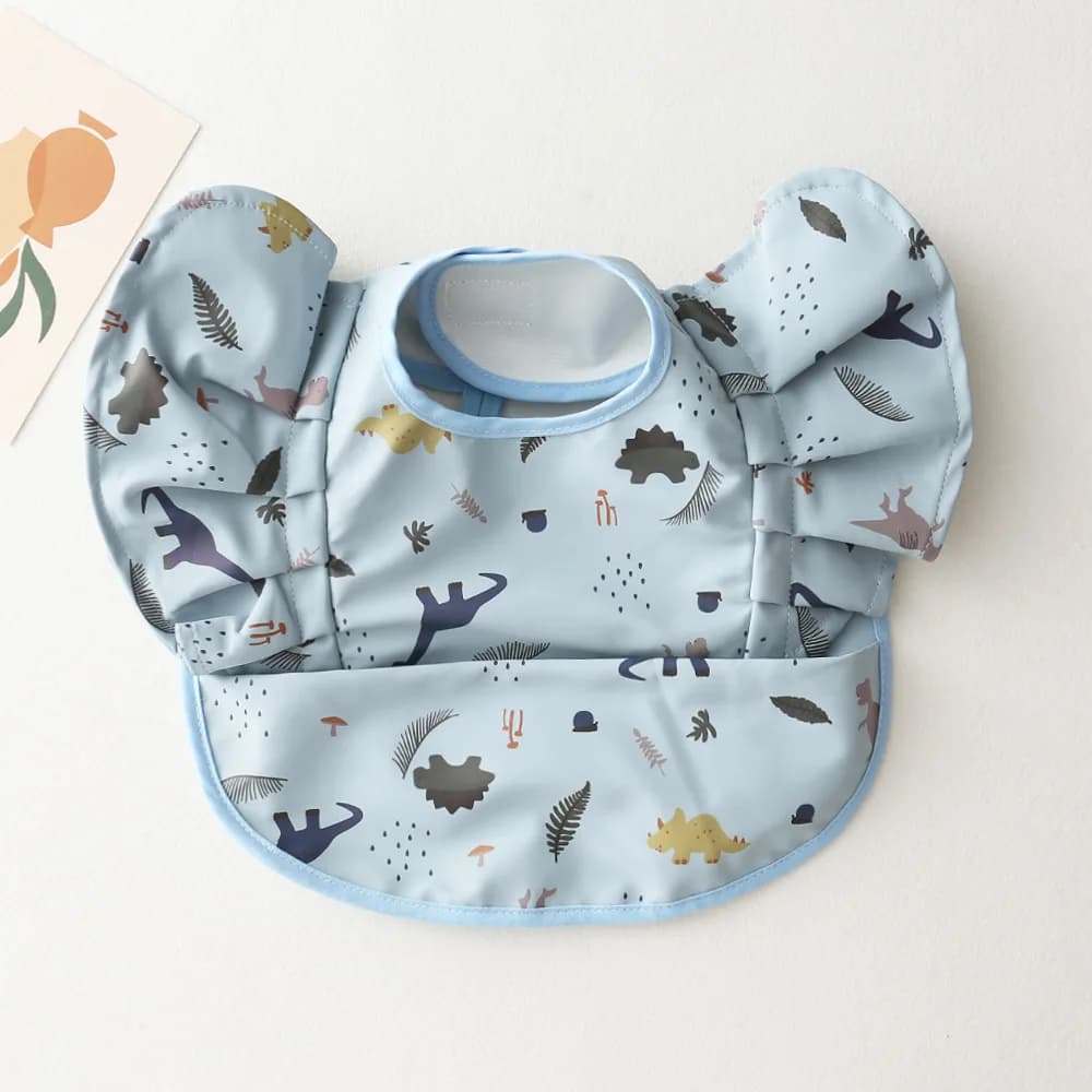 INS Style nordique bavoirs bébé imperméable à manches courtes avec poche alimentation bavoir impermé